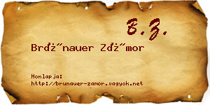 Brünauer Zámor névjegykártya